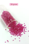 Kesme Cam Boncuk 2mm - 20 Gram - Şeffaf Koyu Pembe -BNC346