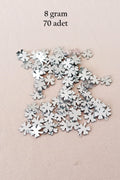 Oya Abiye Bileklik Kolye Pleksi Metalik Plastik Pul Gümüş Renk 8 gram 70 adet - BNC502