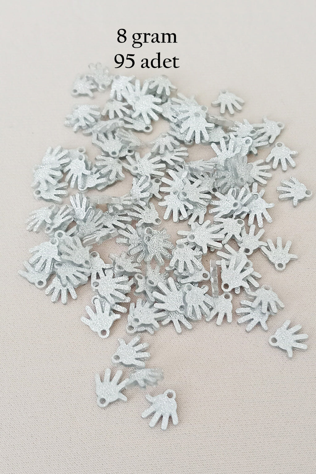 Oya Abiye Bileklik Kolye Pleksi Metalik Plastik Pul Gümüş Renk 8 gram 95 adet - BNC519