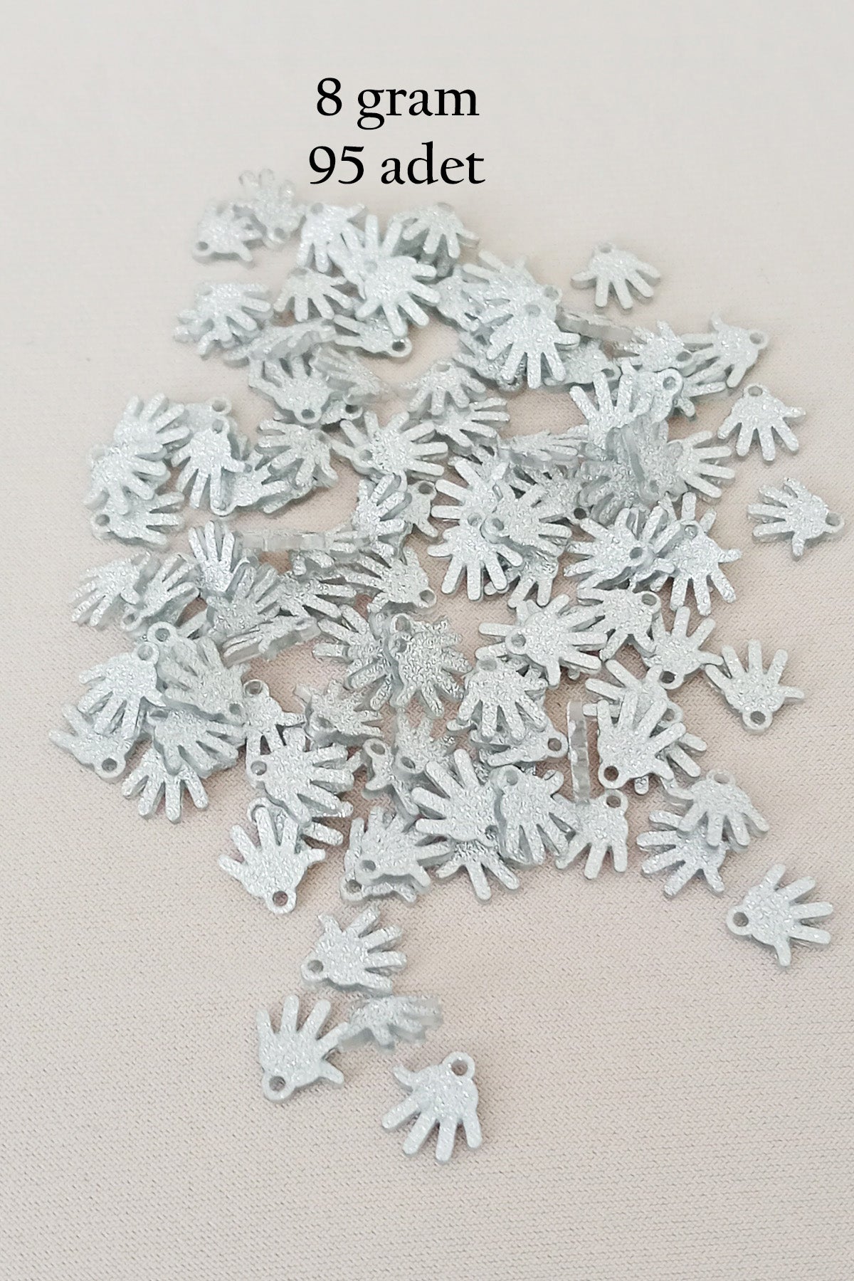 Oya Abiye Bileklik Kolye Pleksi Metalik Plastik Pul Gümüş Renk 8 gram 95 adet - BNC519