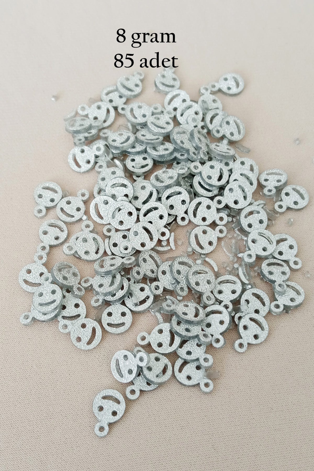 Oya Abiye Bileklik Kolye Pleksi Metalik Plastik Pul Gümüş Renk 8 gram 85 adet - BNC525