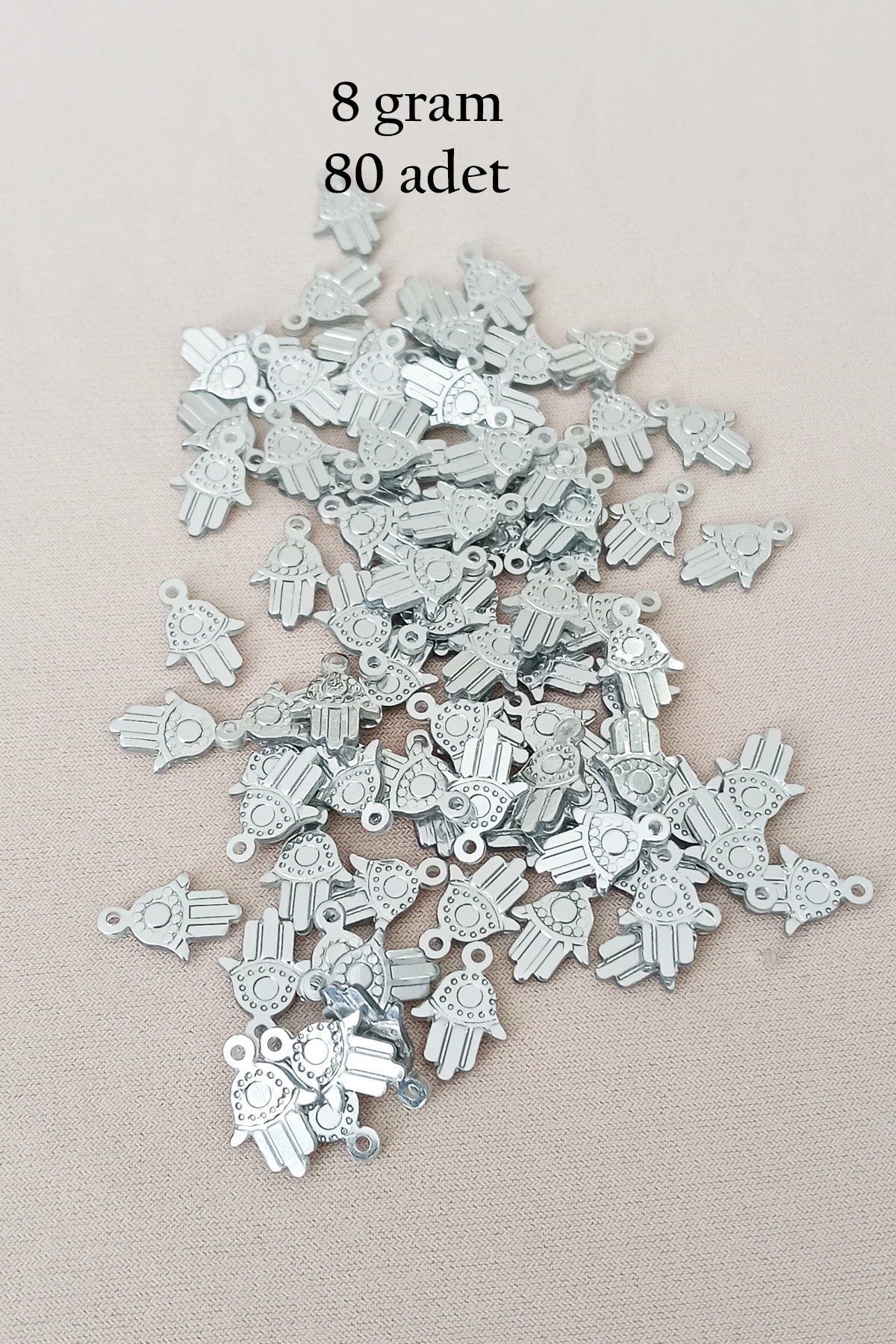 Oya Abiye Bileklik Kolye Pleksi Metalik Plastik Pul Gümüş Renk 8 gram 80 adet - BNC526