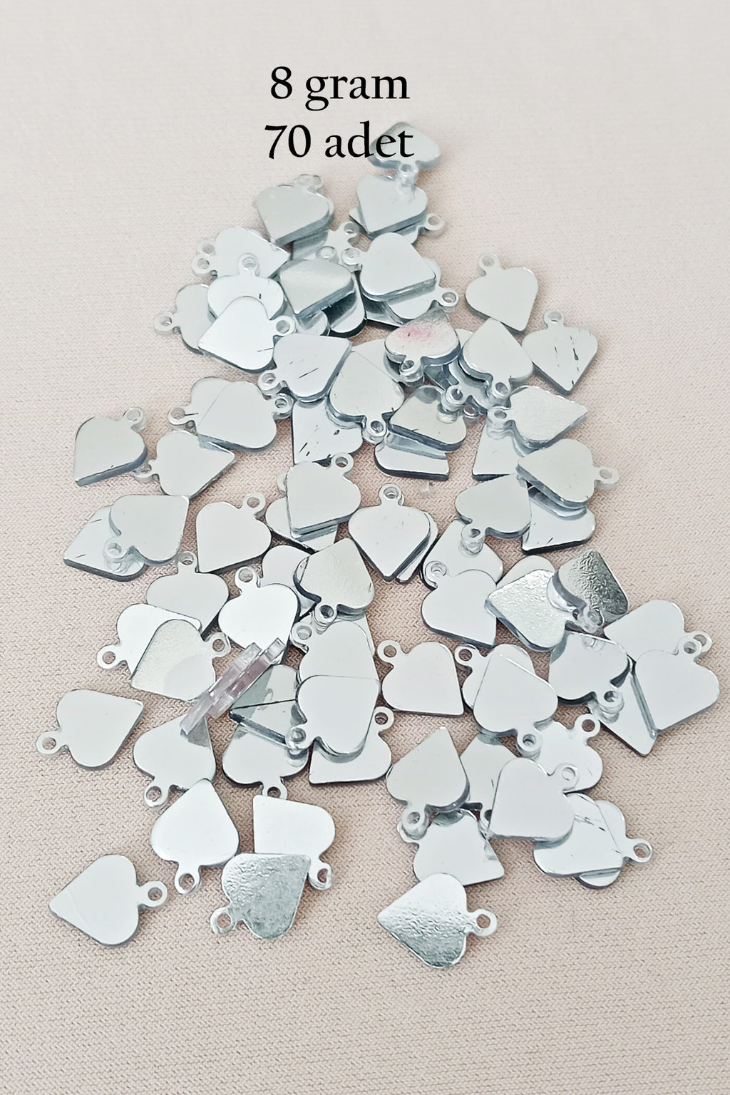 Oya Abiye Bileklik Kolye Pleksi Metalik Plastik Pul Gümüş Renk 8 gram 70 adet - BNC530