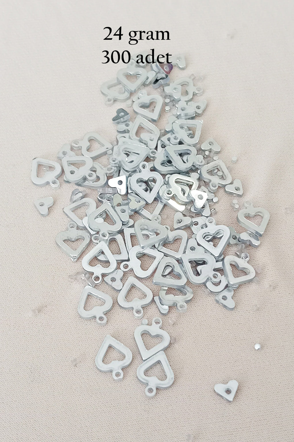 Oya Abiye Bileklik Kolye Pleksi Metalik Plastik Pul Gümüş Renk 24 gram 300 adet - BNC571