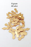 Oya Abiye Bileklik Kolye Pleksi Metalik Plastik Pul Altın Renk 8 gram 40 adet - BNC480