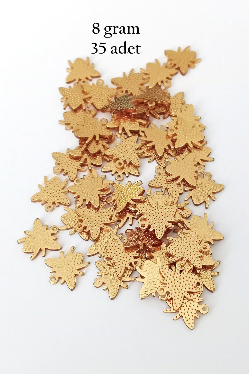 Oya Abiye Bileklik Kolye Pleksi Metalik Plastik Pul Altın Renk 8 gram 35 adet - BNC481