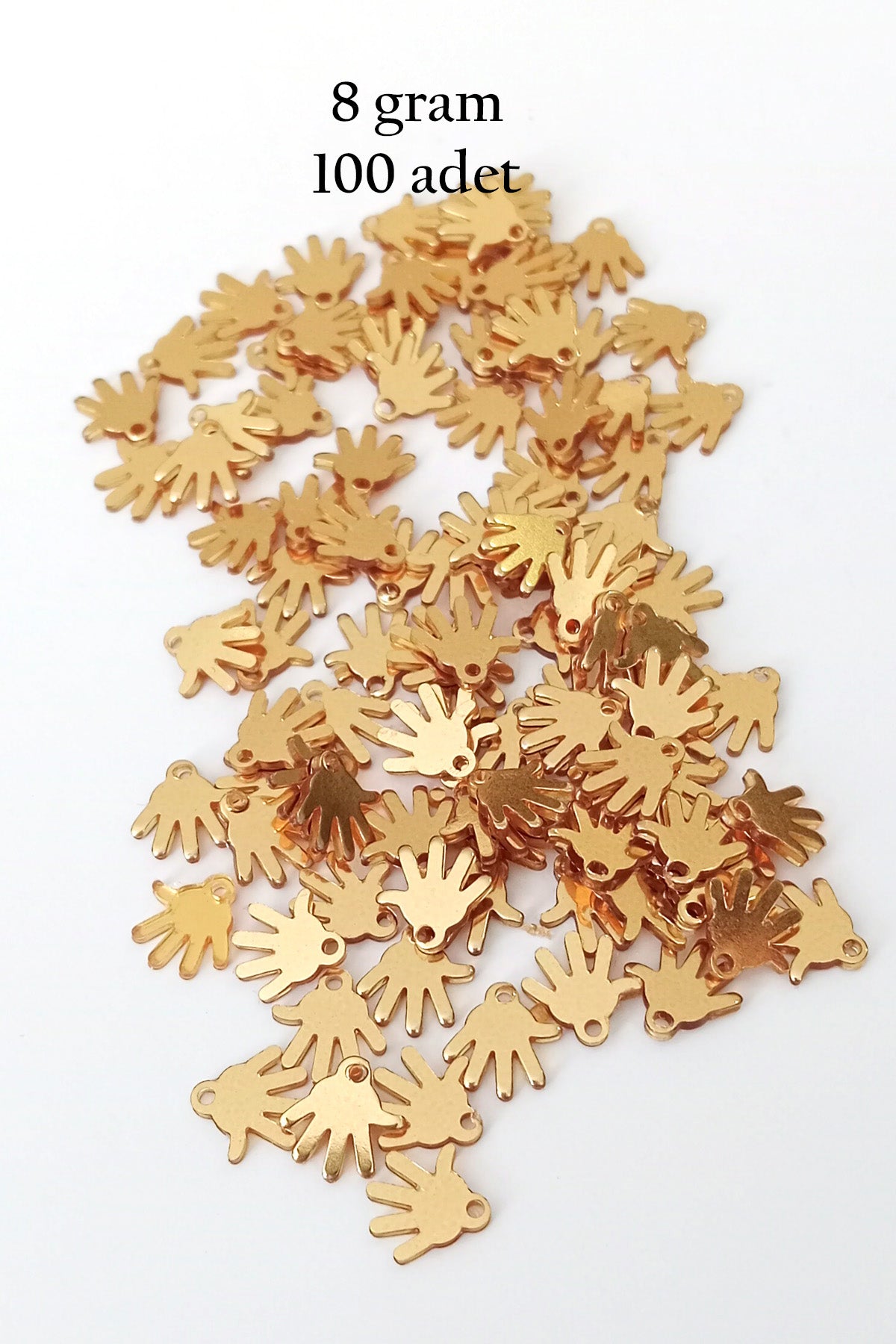 Oya Abiye Bileklik Kolye Pleksi Metalik Plastik Pul Altın Renk 8 gram 100 adet - BNC485