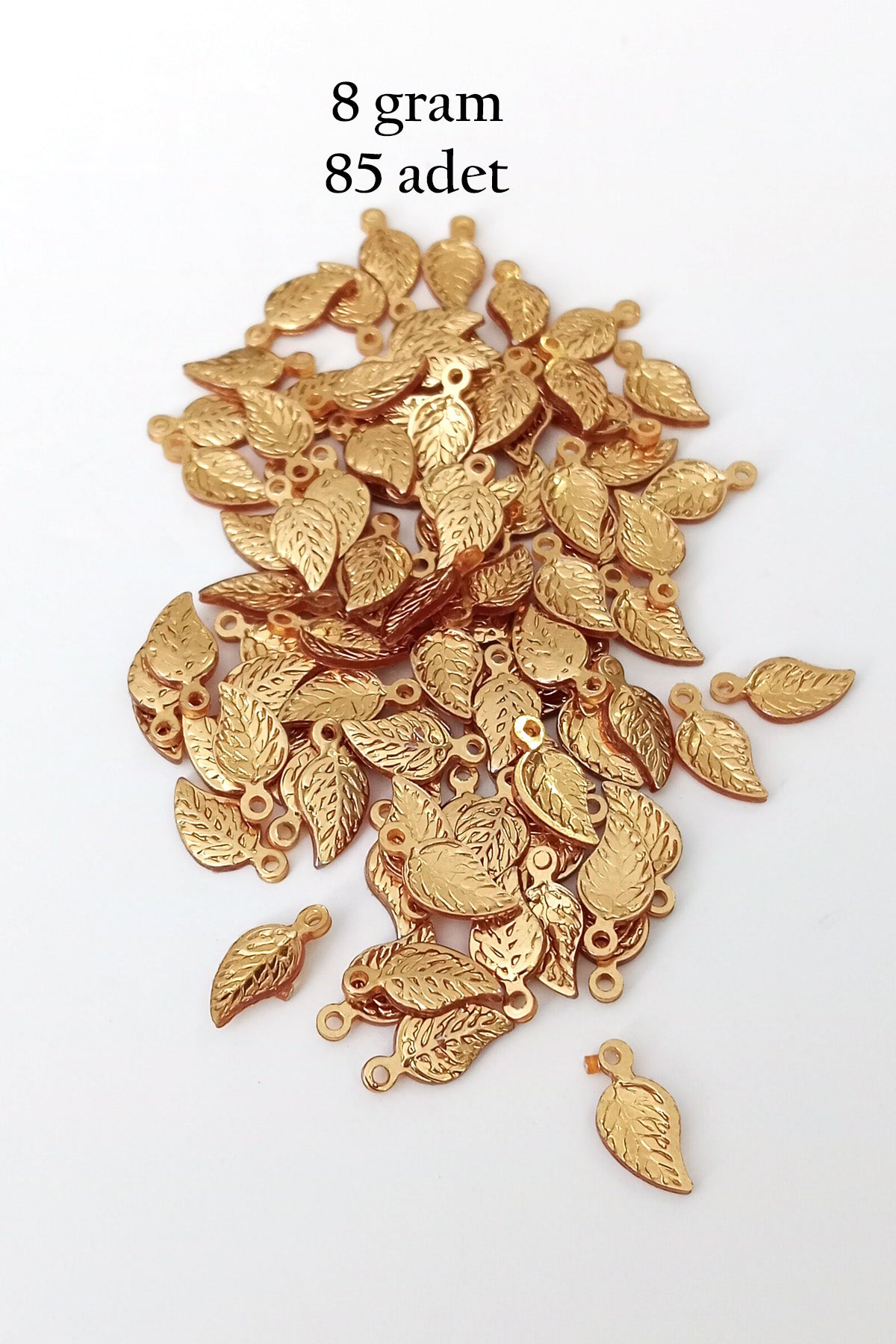 Oya Abiye Bileklik Kolye Pleksi Metalik Plastik Pul Altın Renk 8 gram 85 adet - BNC486