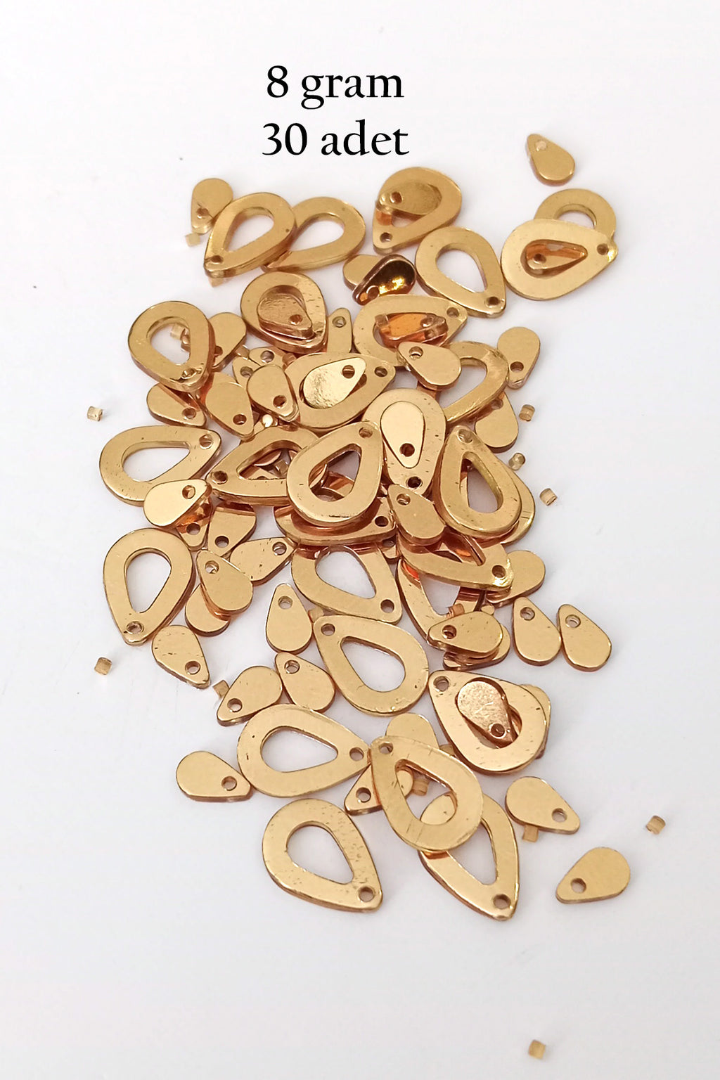 Oya Abiye Bileklik Kolye Pleksi Metalik Plastik Pul Altın Renk 8 gram 30 adet - BNC496