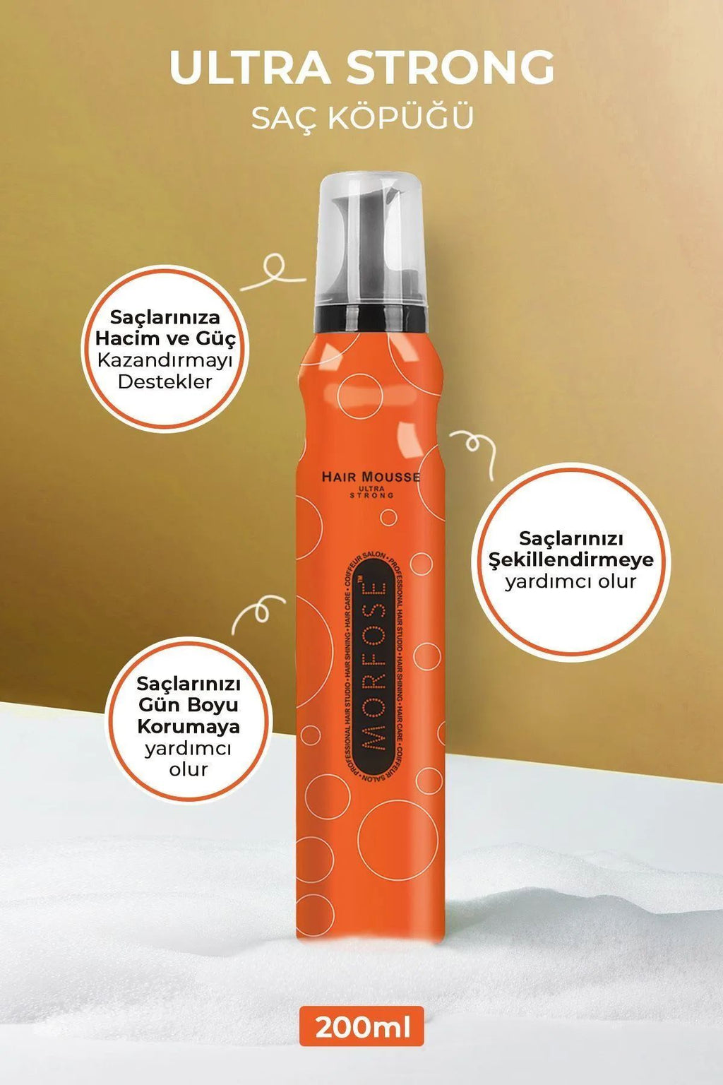 Ultra Strong Saç Köpük 200 ML - Ultra Güçlü Tutuş - mrfs