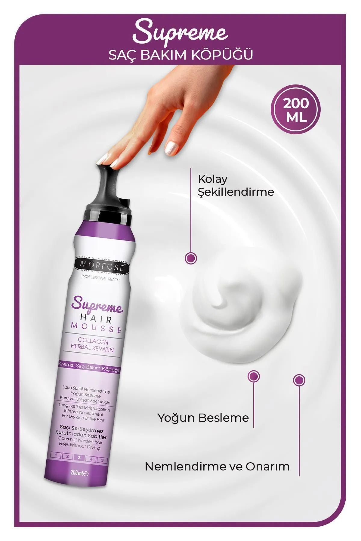 Supreme Saç Köpük 200 ML - Nemlendirme - mrfs