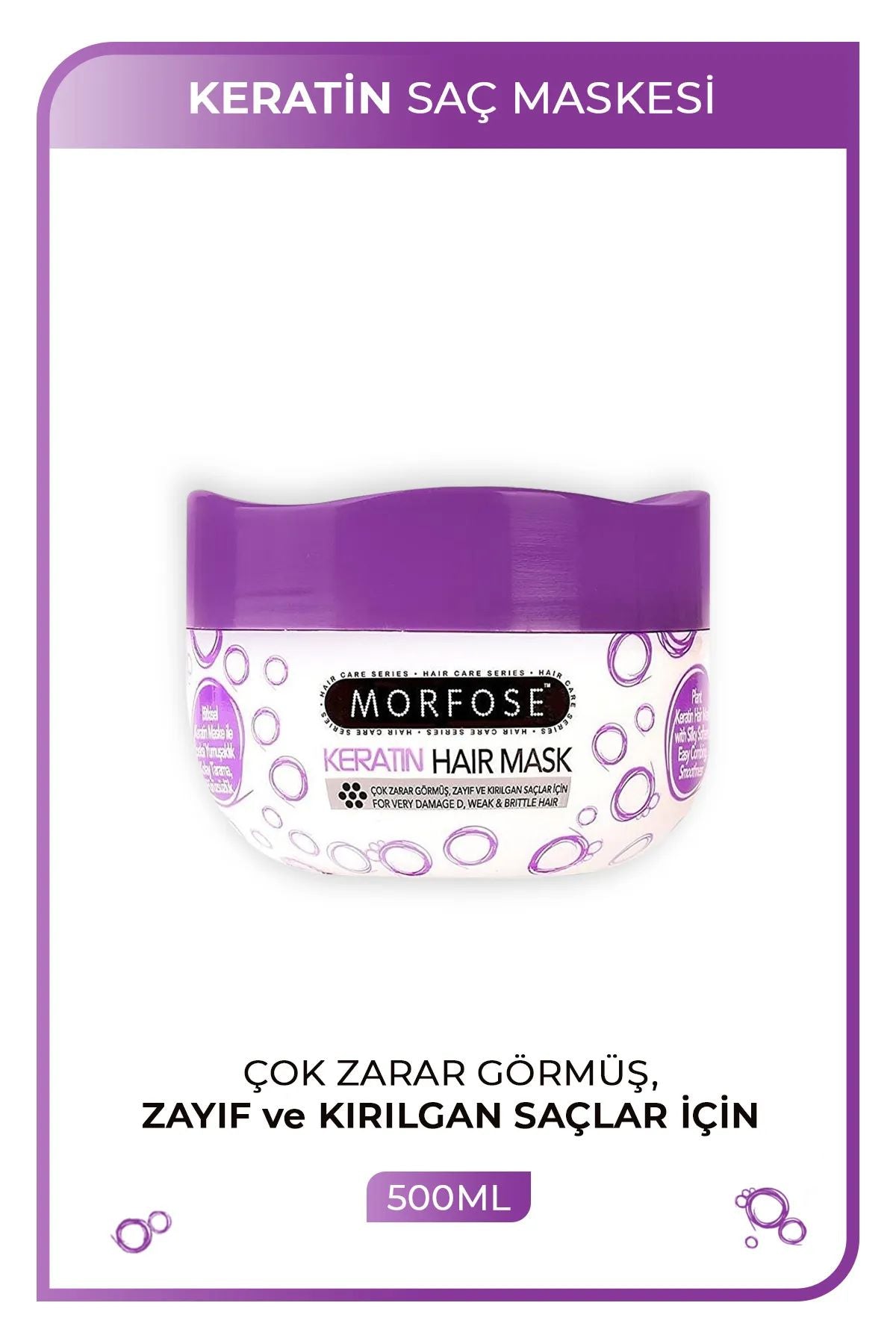 Keratin Saç Maskesi 500 ML  - Yıpranmış Saçlar için - mrfs