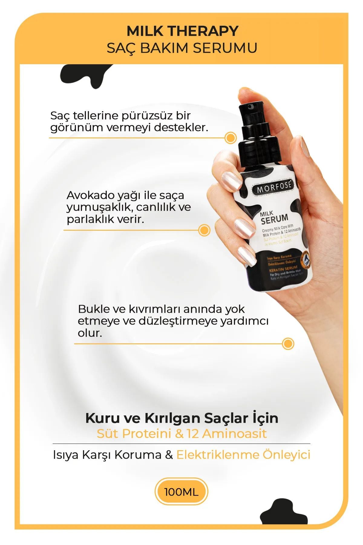 Milk Therapy Kremsi Saç Serum 100 ML - Onarıcı Bakım - mrfs