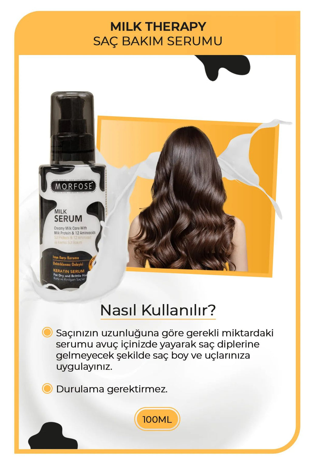 Milk Therapy Kremsi Saç Serum 100 ML - Onarıcı Bakım - mrfs
