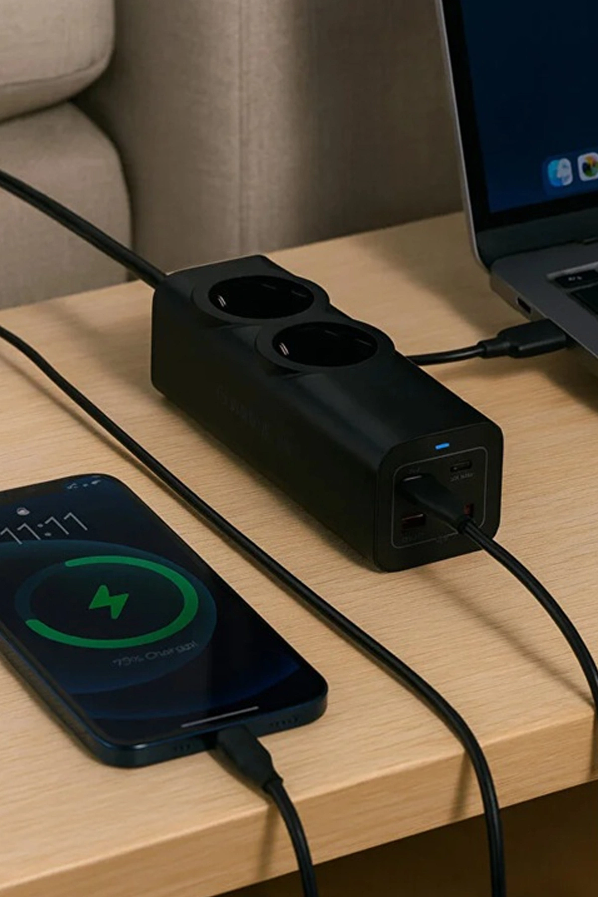 67w Hızlı Şarjlı Akıllı Çoklu Priz - 2000w Güç, 2 Usb-c + 2 Usb-a Çıkışlı, Telefon & Laptop Uyumlu