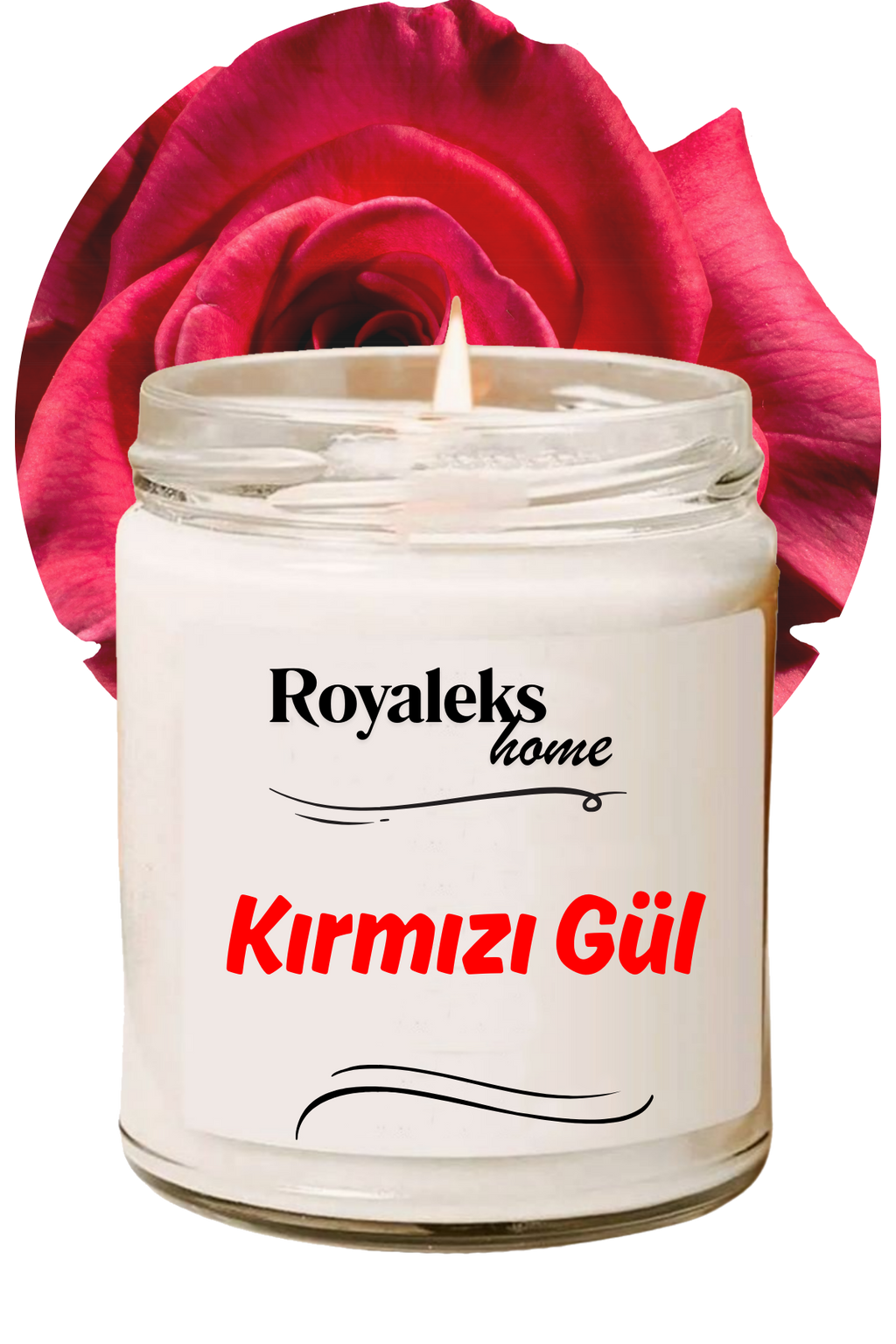 Doğal Özel Seri Kokulu Dekoratif Kavanoz Mum 210 cc - Kırmızı Gül Esansı - RYL