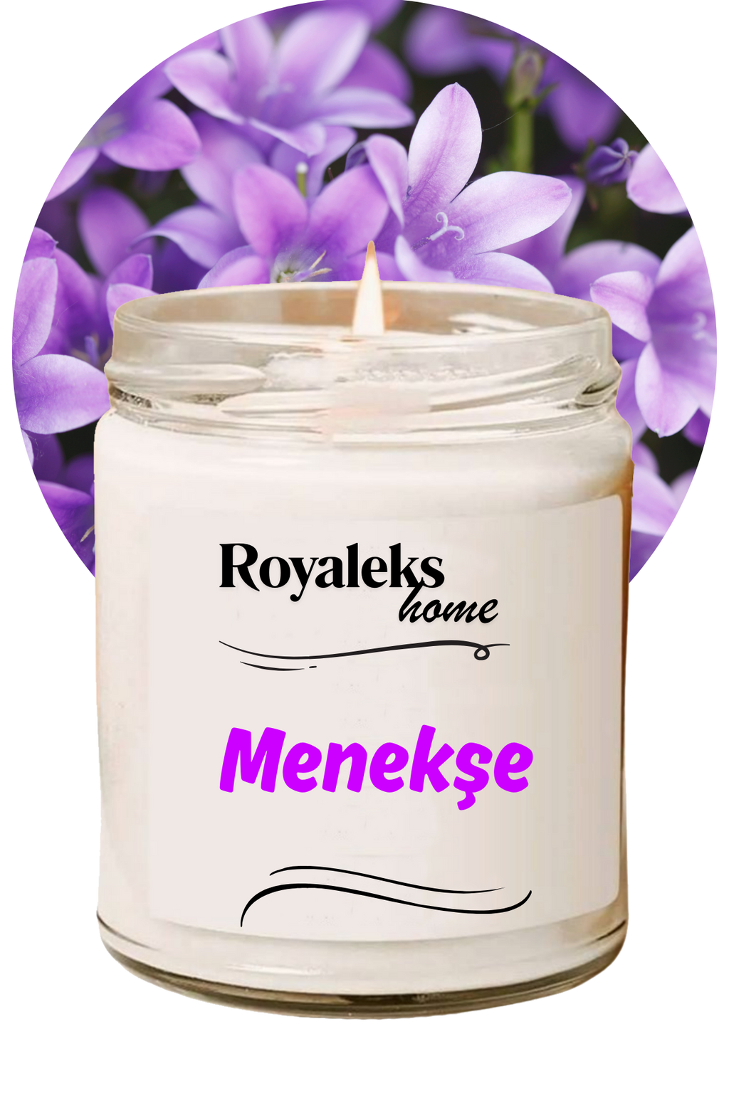 Doğal Özel Seri Kokulu Dekoratif Kavanoz Mum 210 cc - Menekşe Esansı - RYL