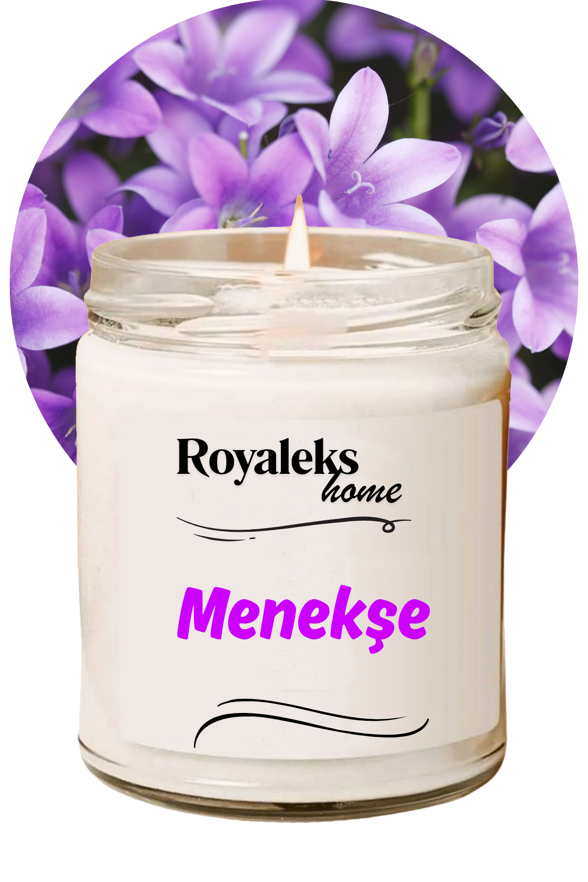 Doğal Özel Seri Kokulu Dekoratif Kavanoz Mum 210 cc - Menekşe Esansı - RYL