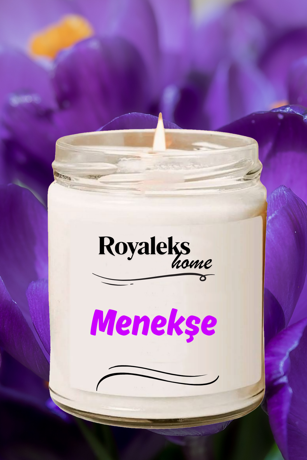 Doğal Özel Seri Kokulu Dekoratif Kavanoz Mum 210 cc - Menekşe Esansı - RYL