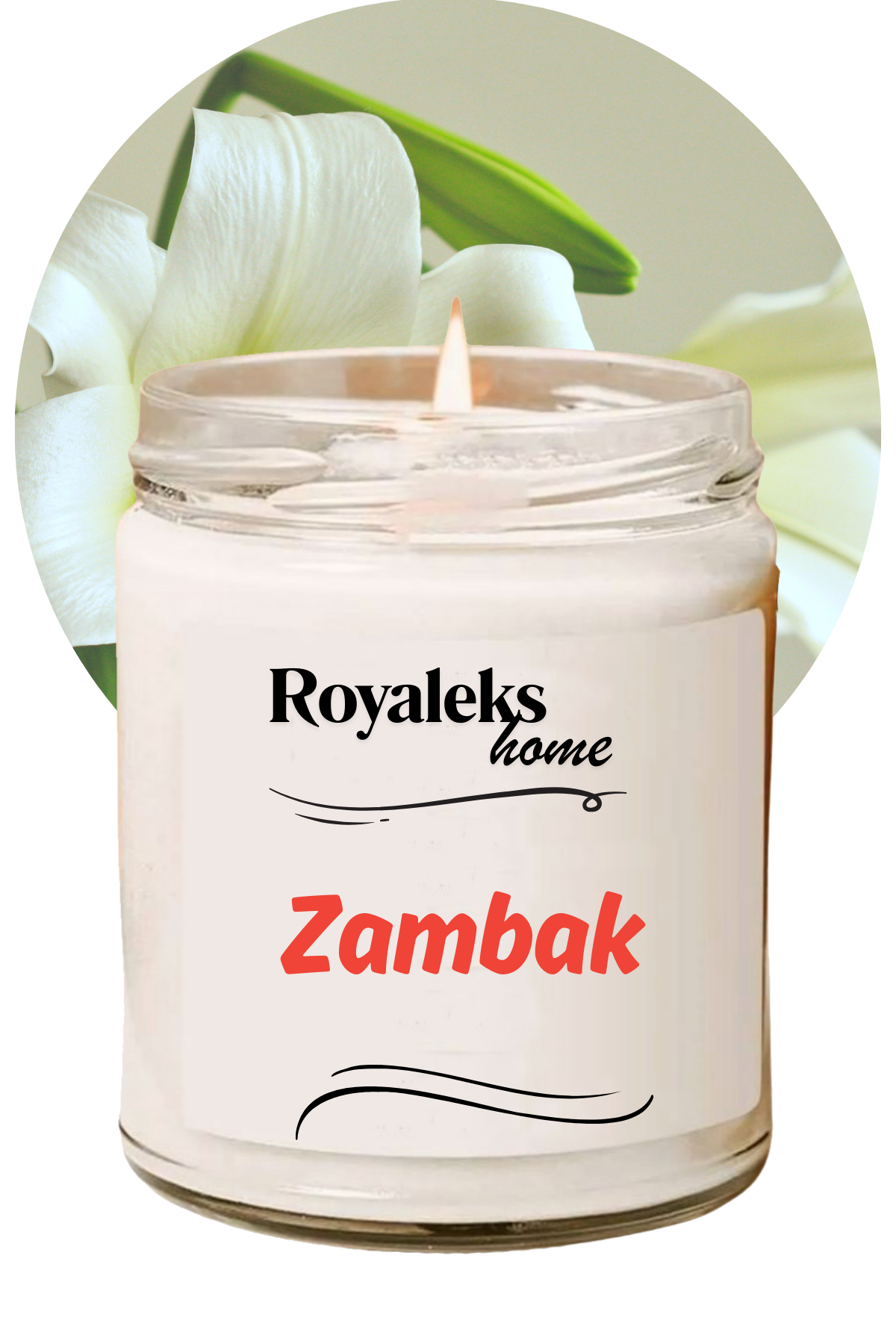 Doğal Özel Seri Kokulu Dekoratif Kavanoz Mum 210 cc - Zambak Esansı - RYL