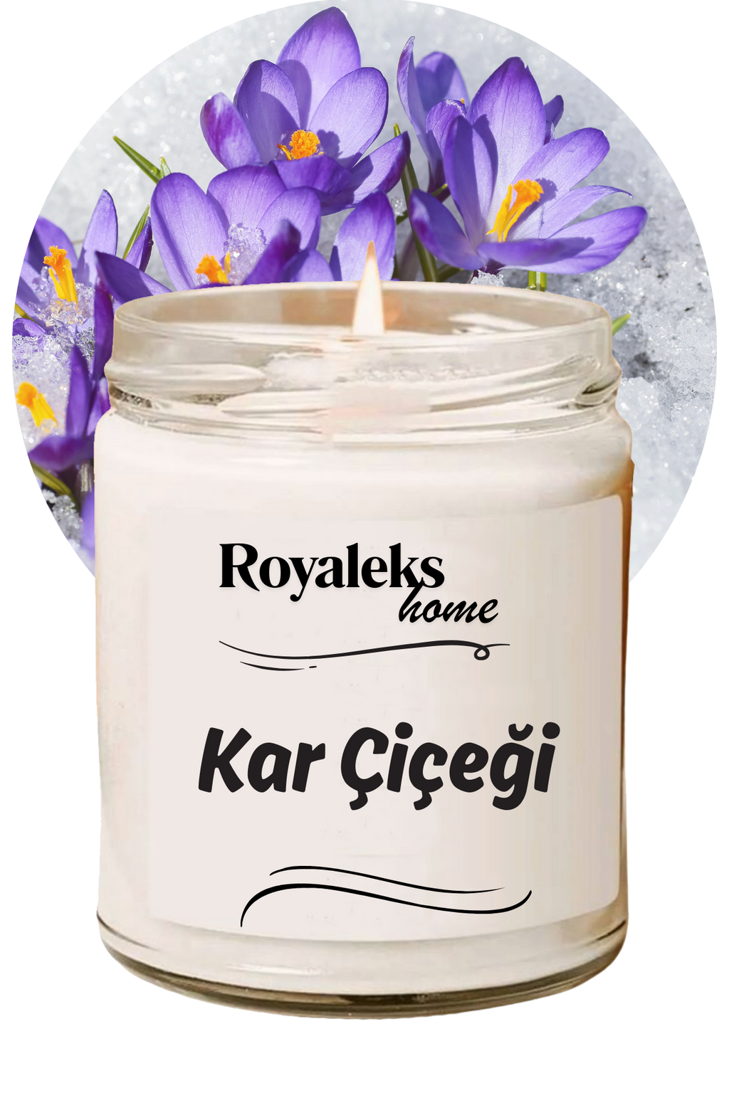 Doğal Özel Seri Kokulu Dekoratif Kavanoz Mum 210 cc - Kar Çiçeği - RYL