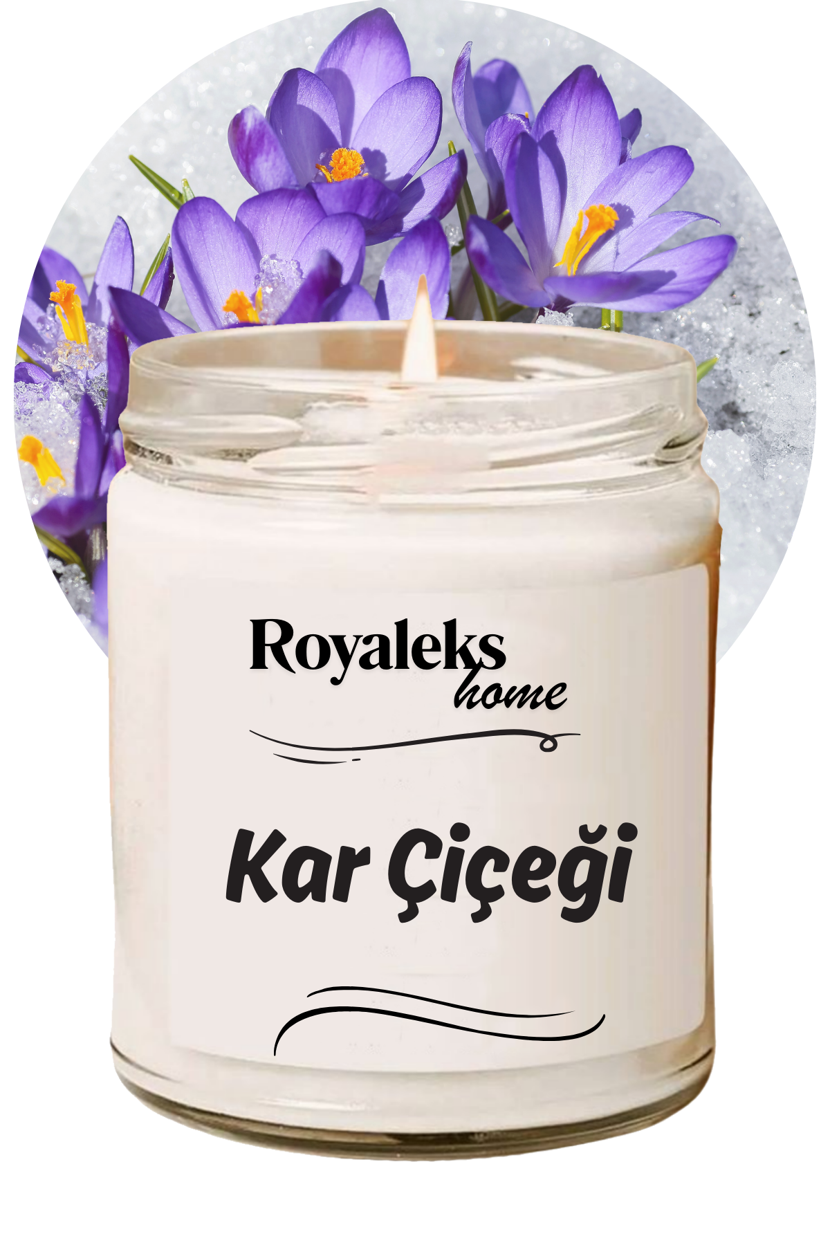 Doğal Özel Seri Kokulu Dekoratif Kavanoz Mum 210 cc - Kar Çiçeği - RYL