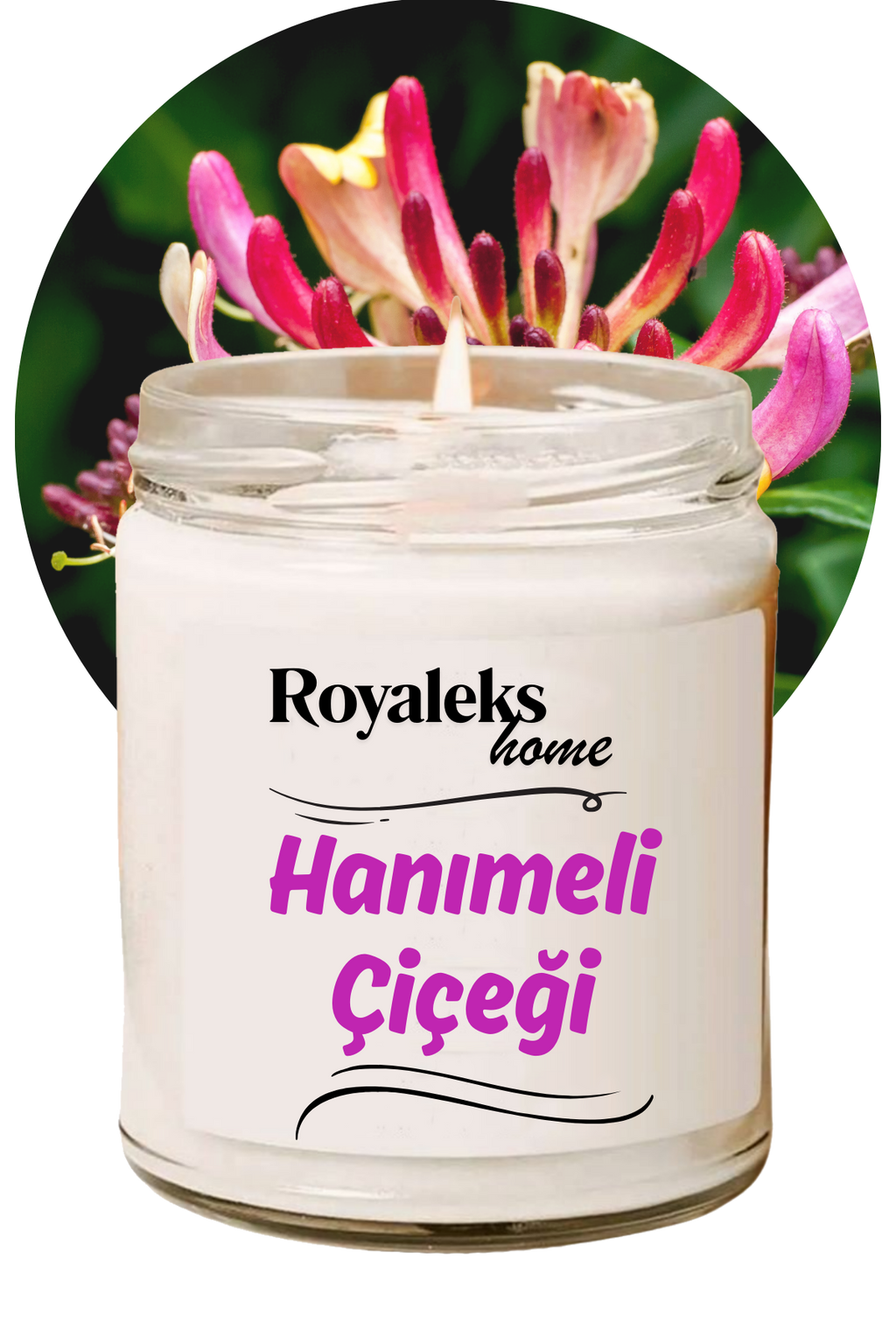 Doğal Özel Seri Kokulu Dekoratif Kavanoz Mum 210 cc - Hanımeli Esansı - RYL