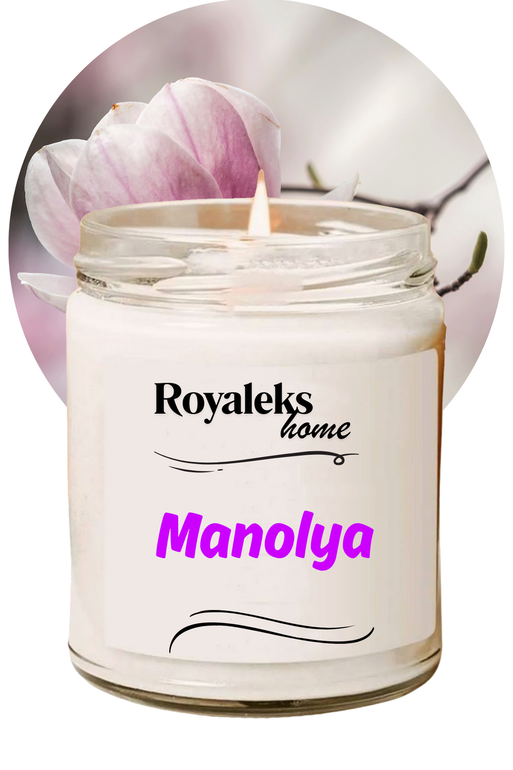 Doğal Özel Seri Kokulu Dekoratif Kavanoz Mum 210 cc - Manolya Esansı - RYL
