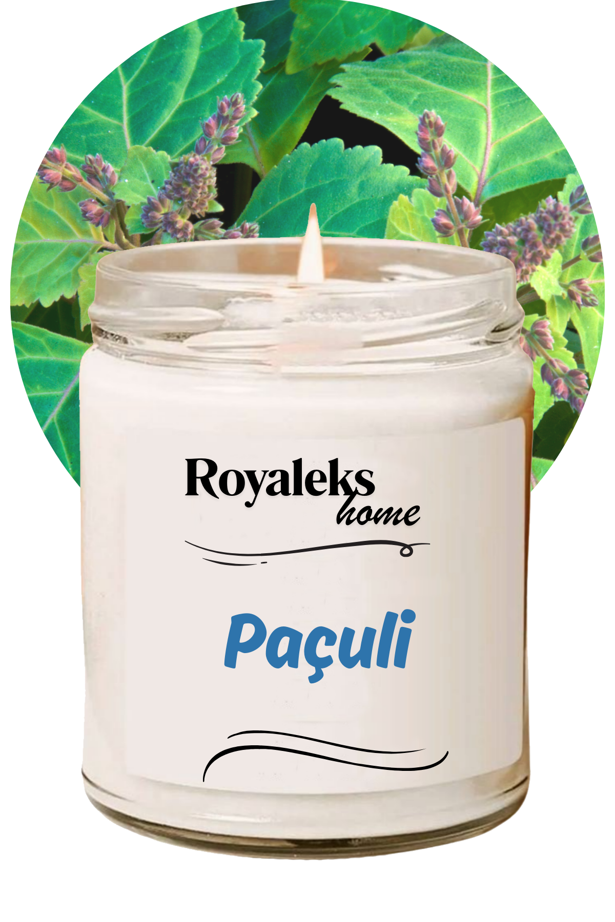 Doğal Özel Seri Kokulu Dekoratif Kavanoz Mum 210 cc - Paçuli Esansı - RYL