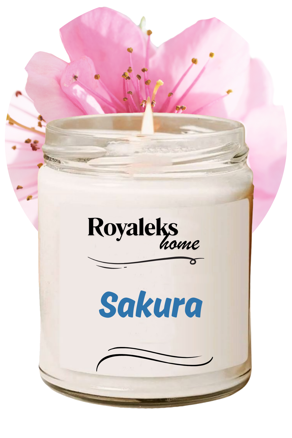 Doğal Özel Seri Kokulu Dekoratif Kavanoz Mum 210 cc - Sakura - RYL