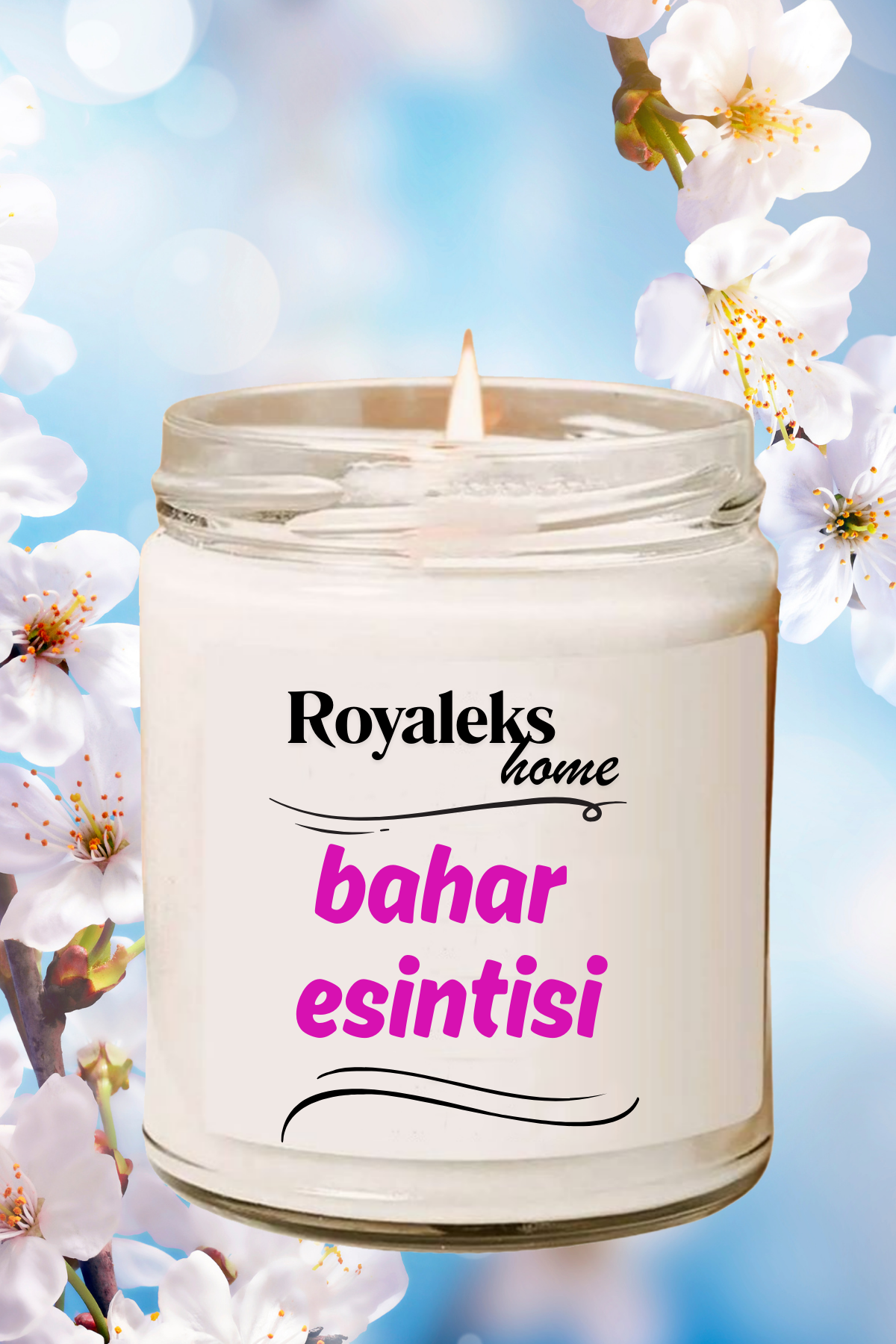 Doğal Özel Seri Kokulu Dekoratif Kavanoz Mum 210 cc - Bahar Esintisi - RYL