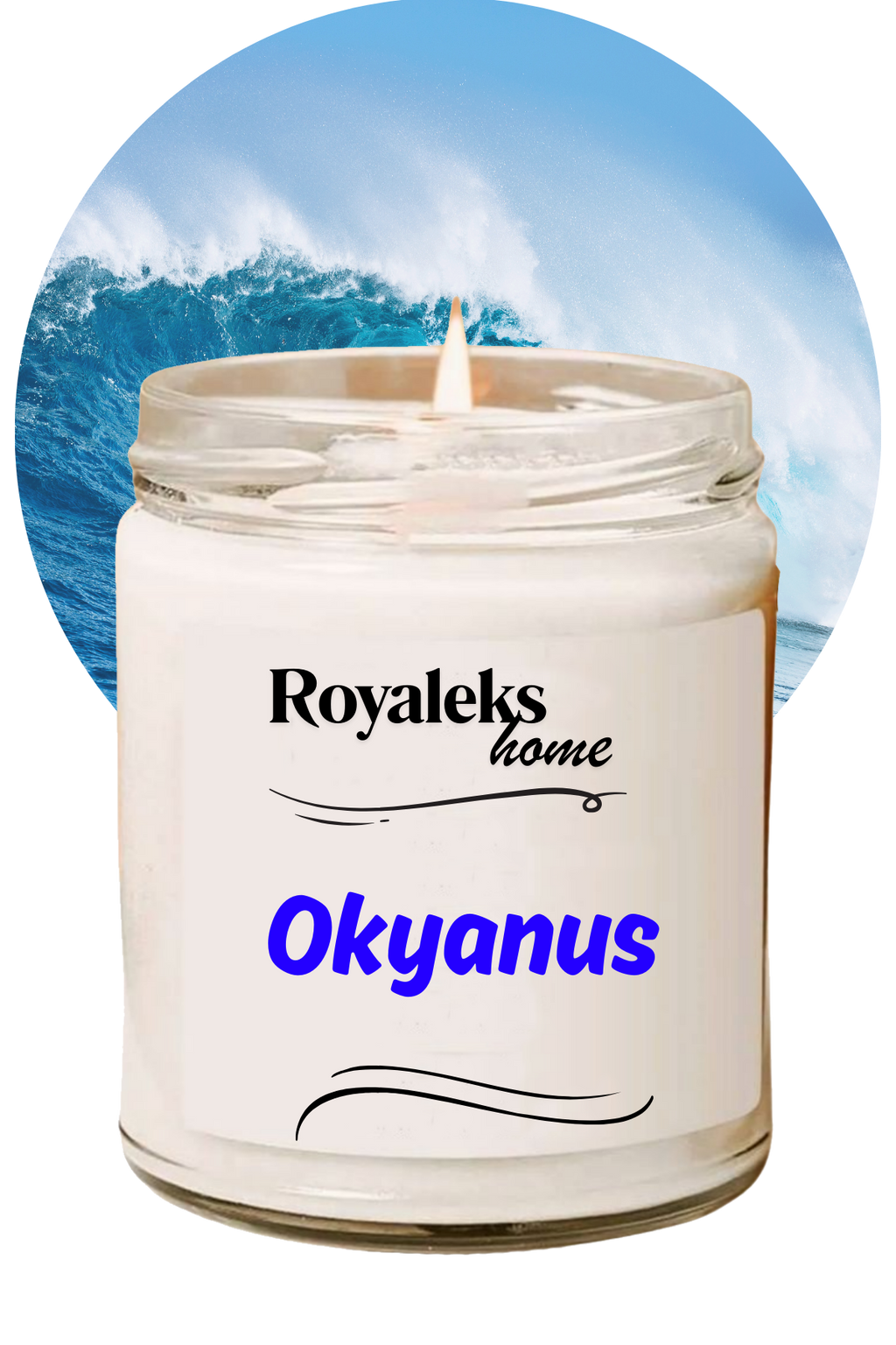 Doğal Özel Seri Kokulu Dekoratif Kavanoz Mum 210 cc - Okyanus Esansı - RYL