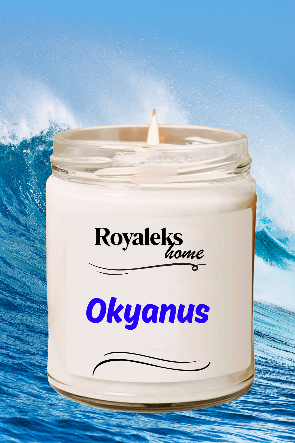 Doğal Özel Seri Kokulu Dekoratif Kavanoz Mum 210 cc - Okyanus Esansı - RYL