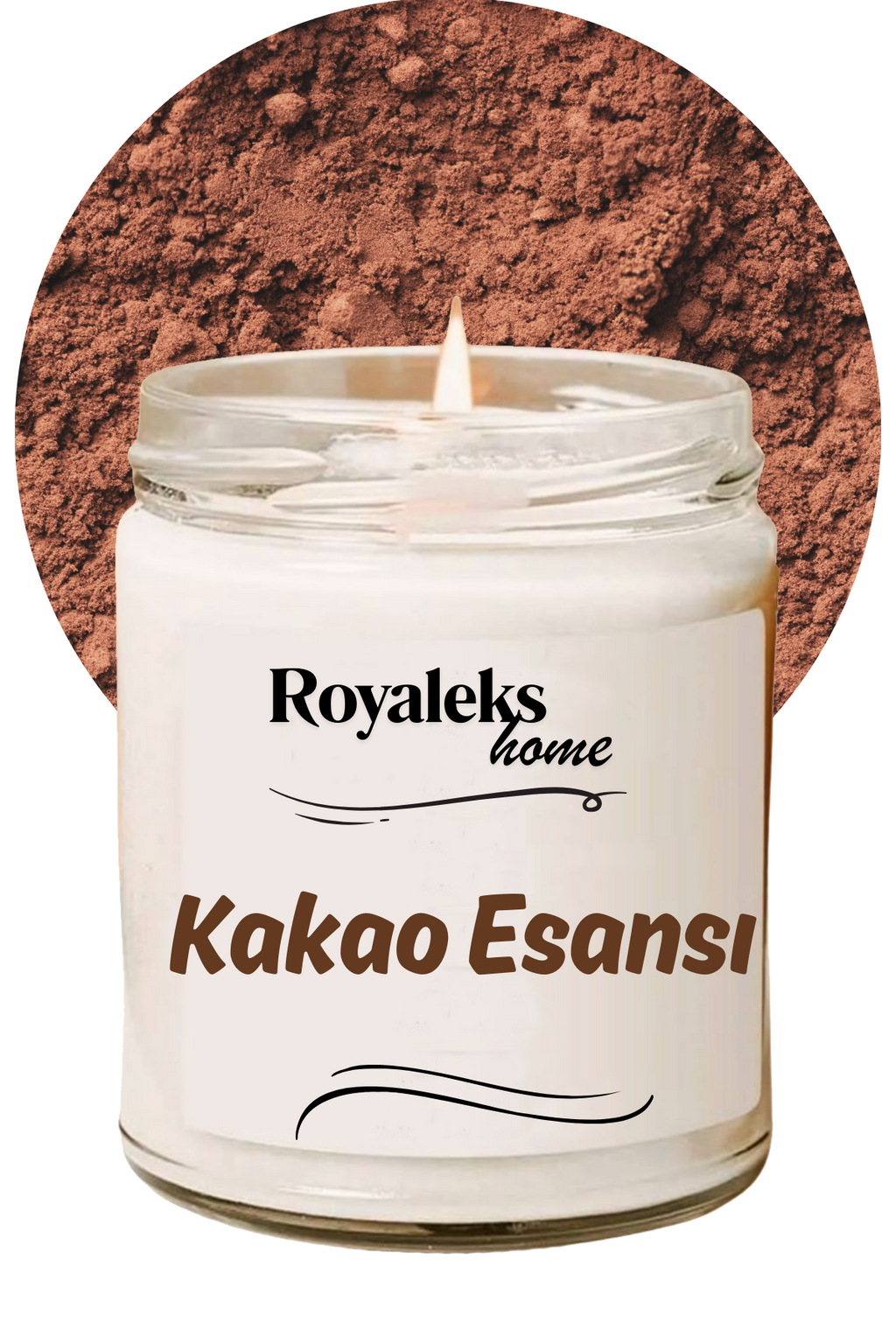 Doğal Özel Seri Kokulu Dekoratif Kavanoz Mum 210 cc - Kakao Esansı - RYL