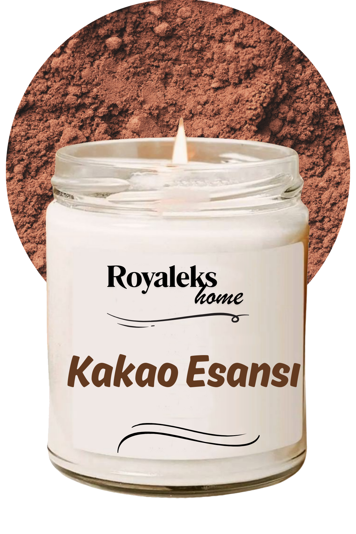 Doğal Özel Seri Kokulu Dekoratif Kavanoz Mum 210 cc - Kakao Esansı - RYL