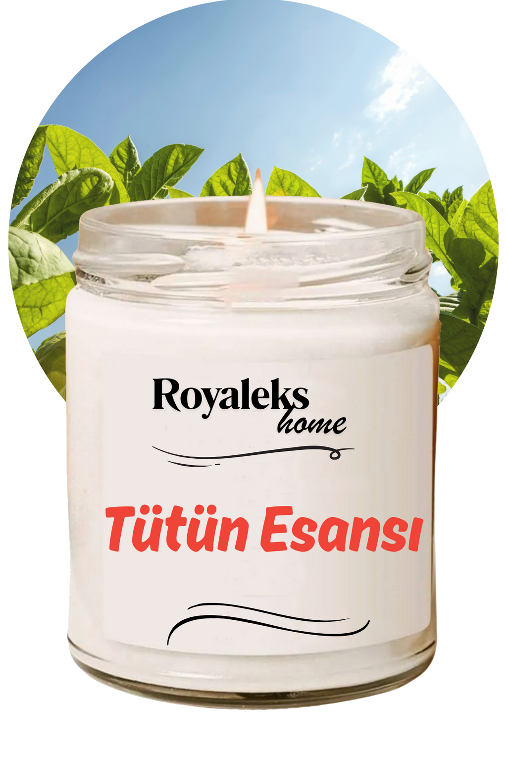 Doğal Özel Seri Kokulu Dekoratif Kavanoz Mum 210 cc - Tütün Esansı - RYL