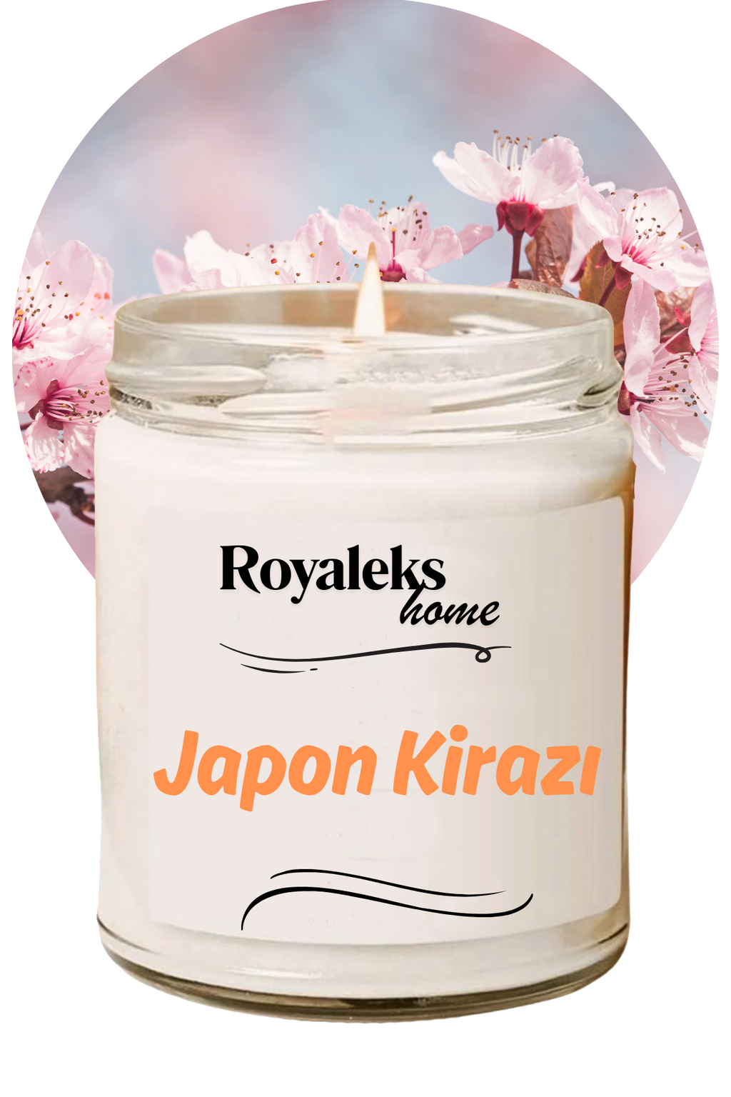 Doğal Özel Seri Kokulu Dekoratif Kavanoz Mum 210 cc - Japon Kirazı Esansı - RYL