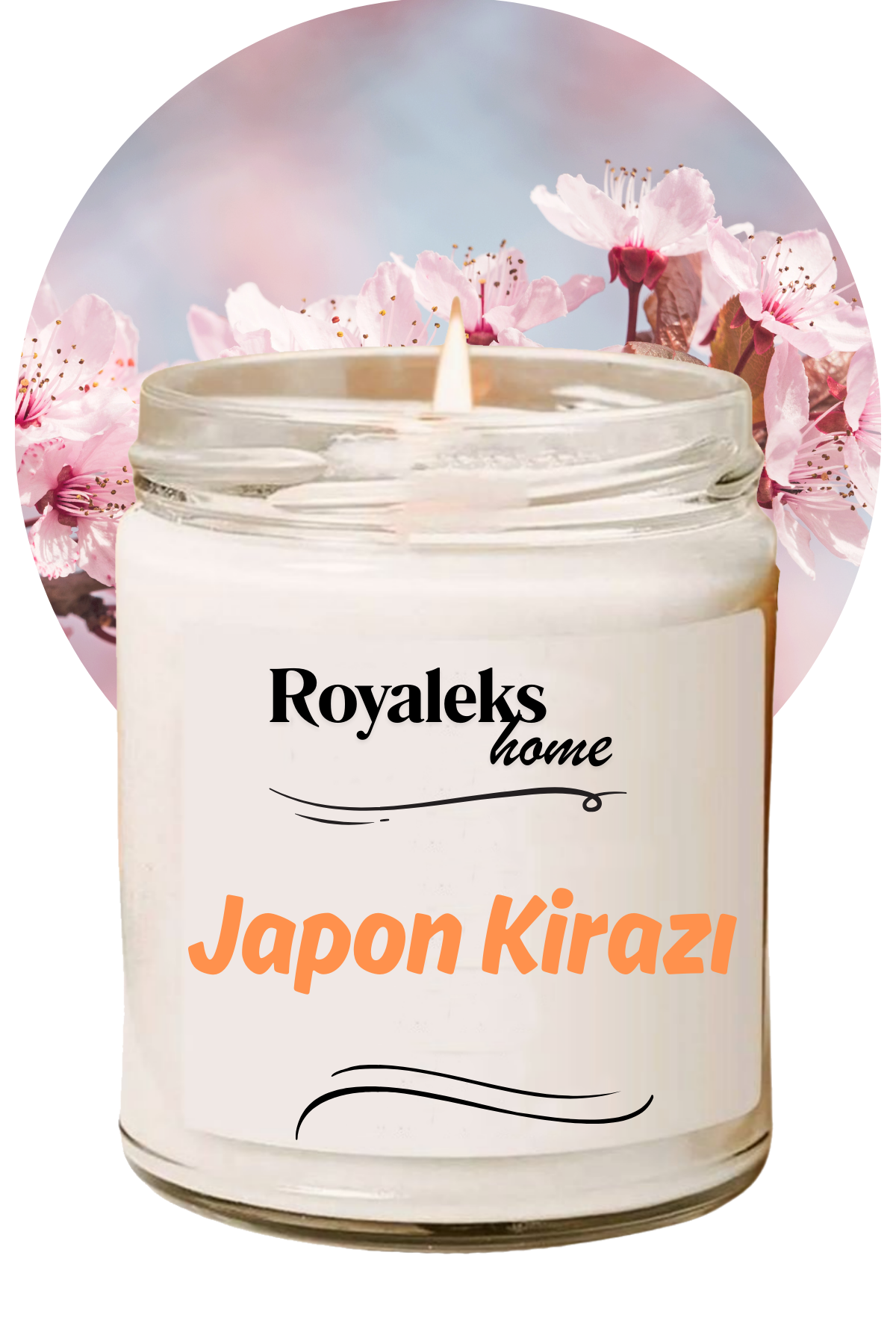 Doğal Özel Seri Kokulu Dekoratif Kavanoz Mum 210 cc - Japon Kirazı Esansı - RYL