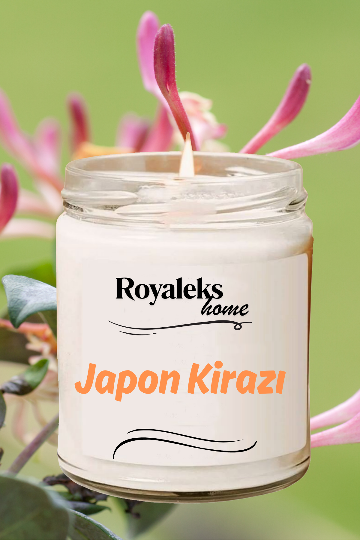 Doğal Özel Seri Kokulu Dekoratif Kavanoz Mum 210 cc - Japon Kirazı Esansı - RYL