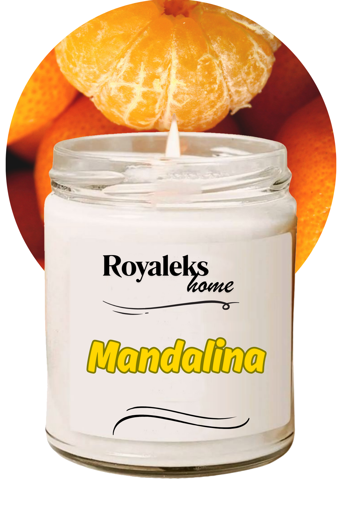 Doğal Özel Seri Kokulu Dekoratif Kavanoz Mum 210 cc - Mandalina Esansı - RYL
