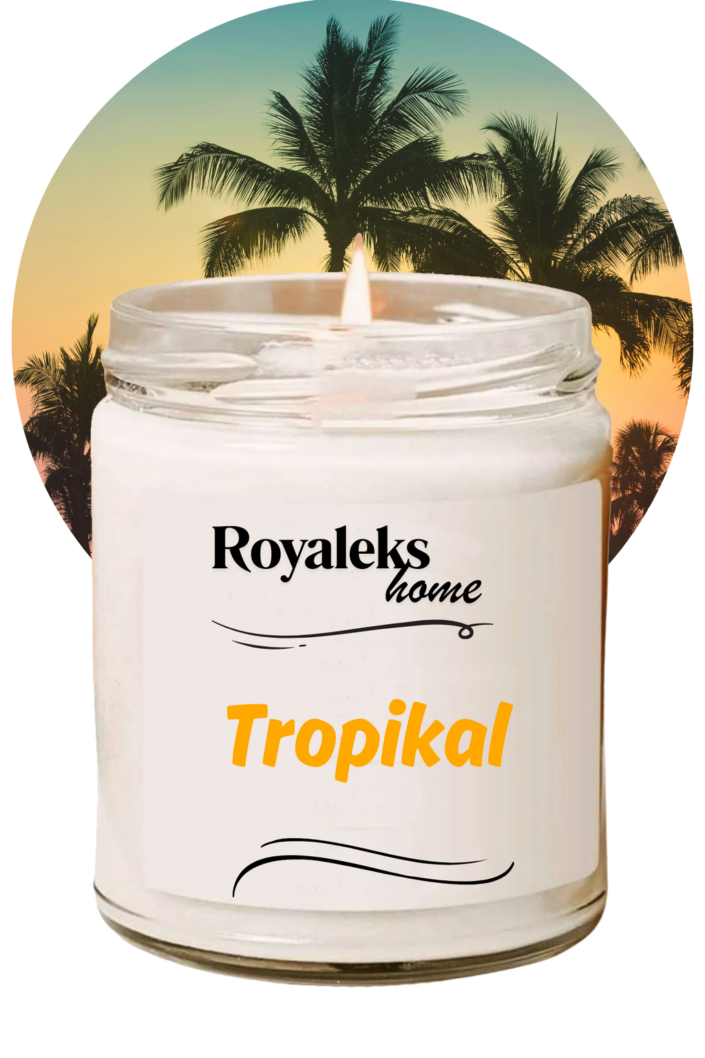 Doğal Özel Seri Kokulu Dekoratif Kavanoz Mum 210 cc - Tropikal Esans - RYL