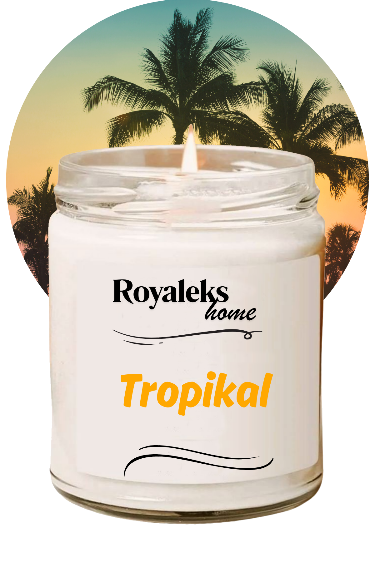 Doğal Özel Seri Kokulu Dekoratif Kavanoz Mum 210 cc - Tropikal Esans - RYL