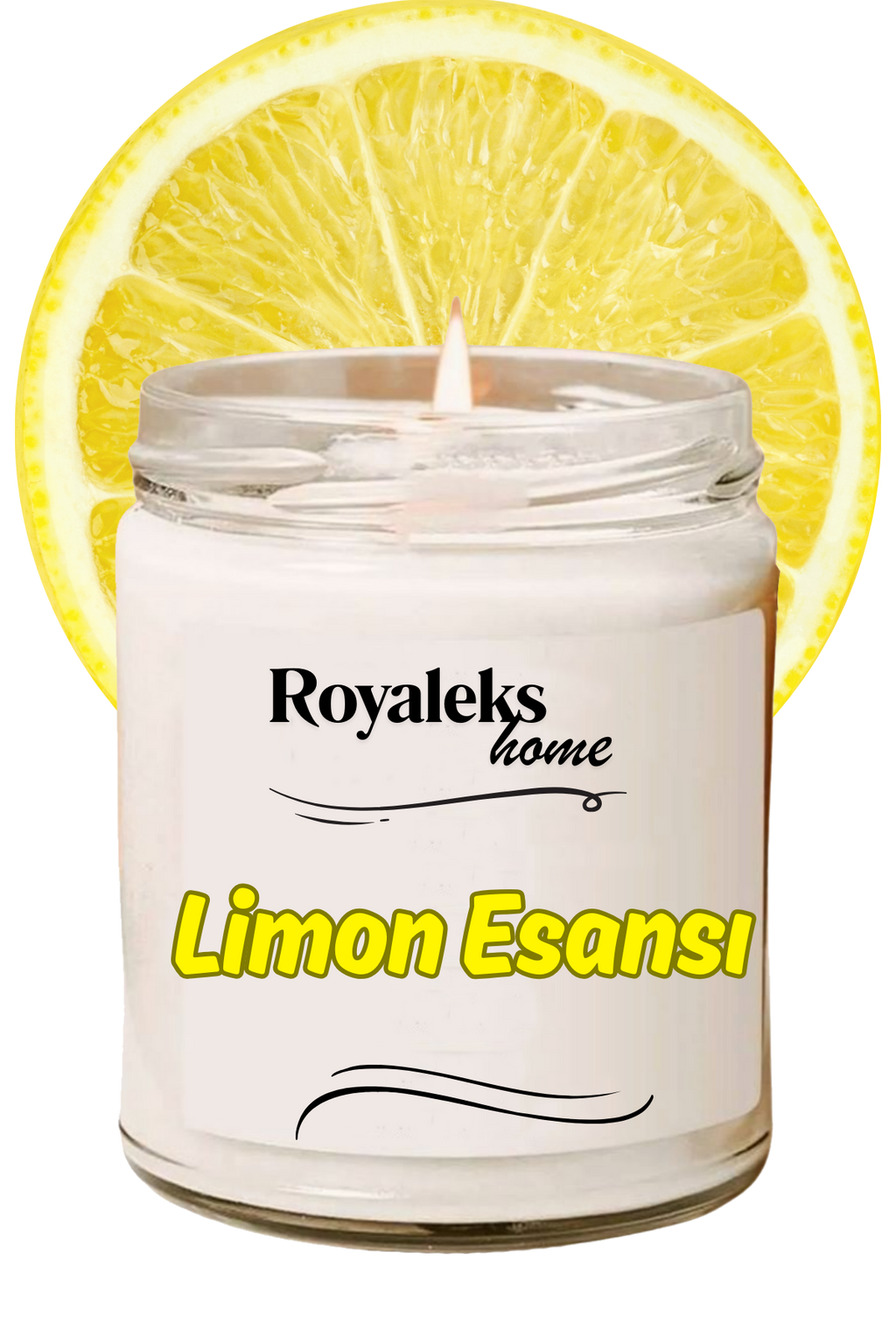 Doğal Özel Seri Kokulu Dekoratif Kavanoz Mum 210 cc - Limon Esansı - RYL