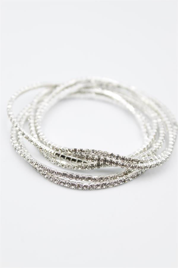 6'lı Lastikli Bileklik - Gümüş