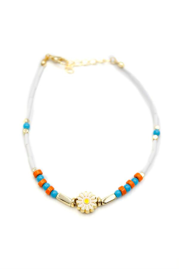 Boncuklu Papatya Halhal - Altın