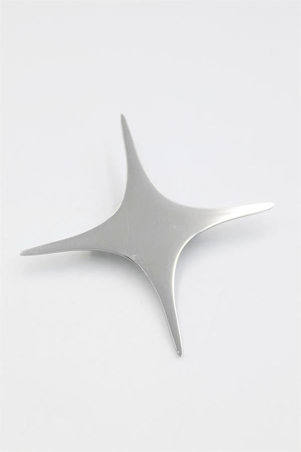Çelik Yıldız Broş - Gümüş