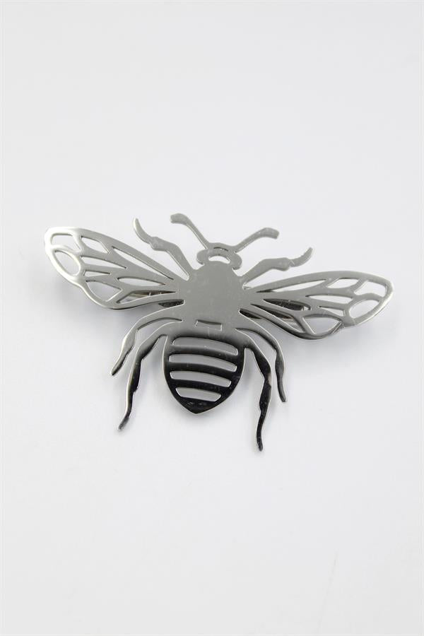 Çelik Arı Broş - Gümüş