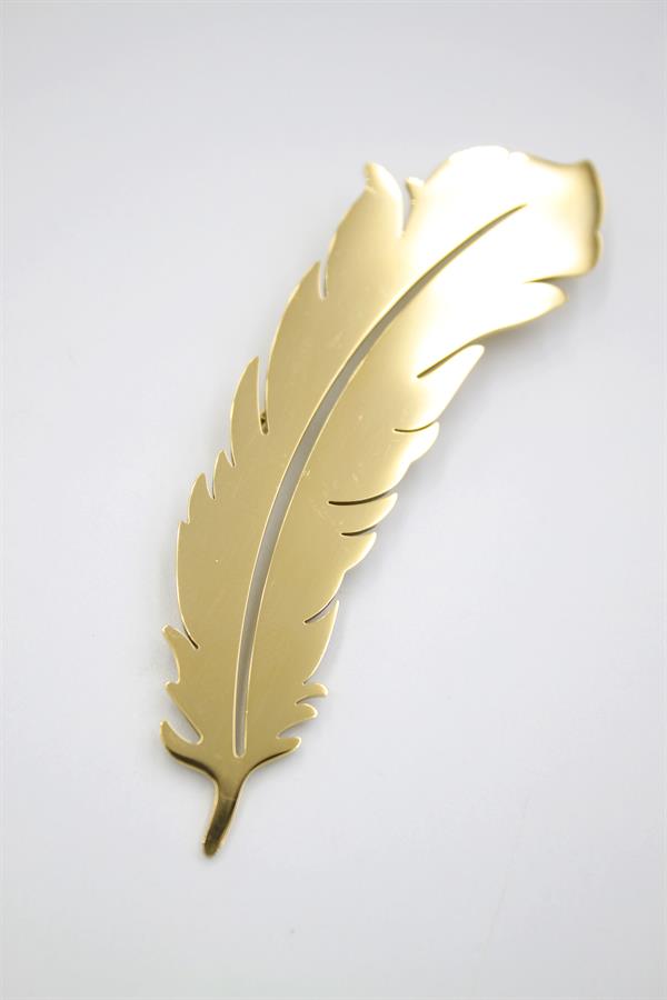 Çelik Tüy Broş - Altın