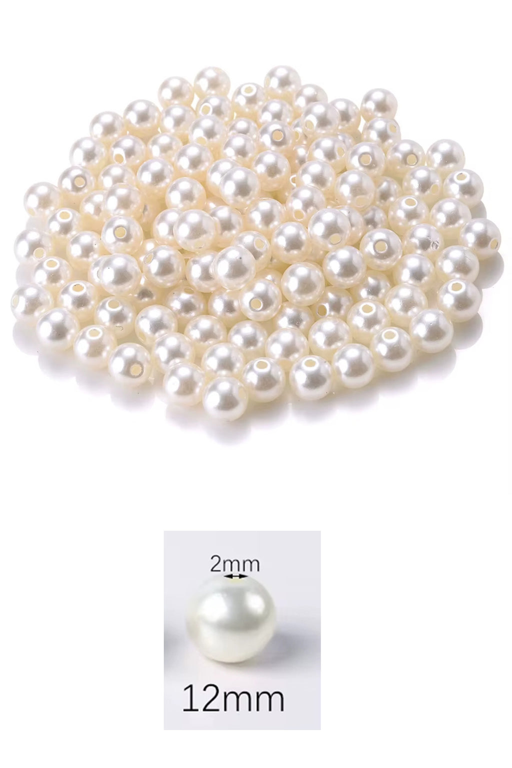 50 gram 12mm Krem Renk Plastik İnci Boncuk Çanta ve Takı Yapım Boncuğu (~40 adet)