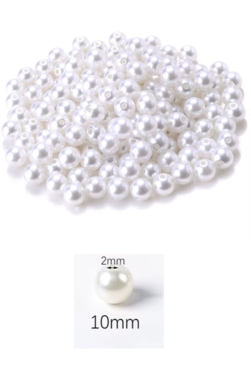 1.000 gram (1 kg.) 10mm Beyaz Renk Plastik İnci Boncuk Çanta ve Takı Yapım Boncuğu (~1.900 adet)